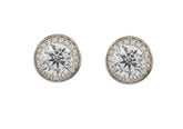 Charming Round Shape 925 Sterling Silver Earrings studded with CZ